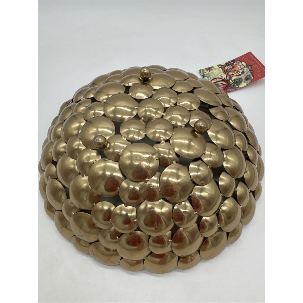 World Traveler Jewel of Mumbai Handcrafted Metal Disc Decorative Bowl 12" New - Picture 4 of 5